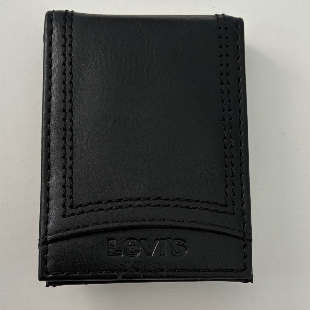 Levi's Men’s Classic Black Card Holder with Money Clip NWOT